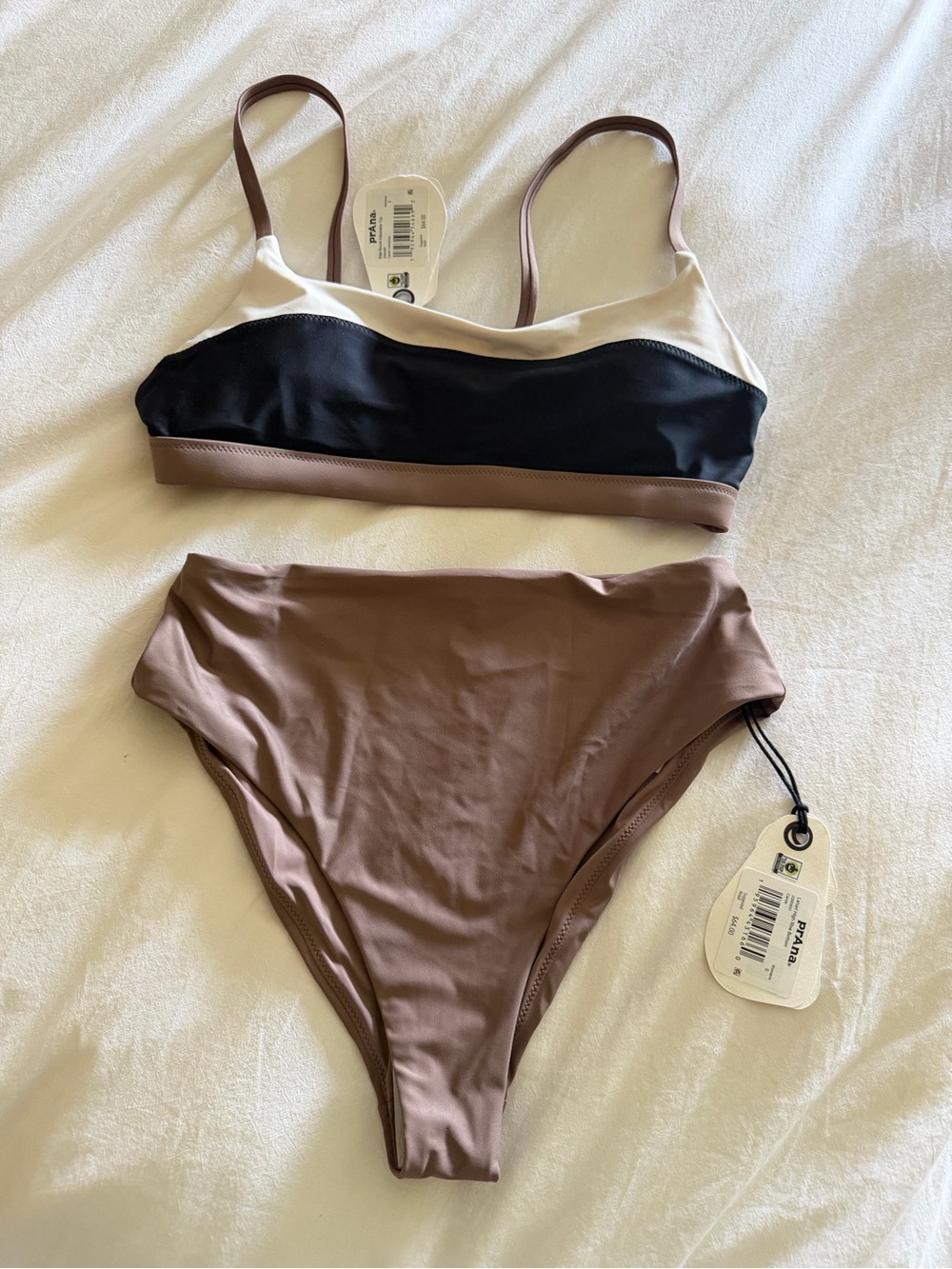 Prana women’s swimsuit set size small NWT High waisted bikini set
